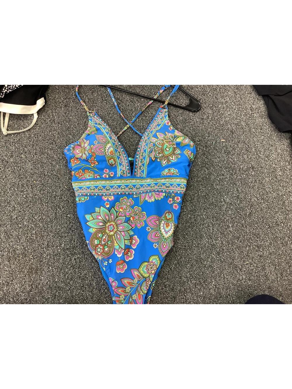 Sunshine7 One-Piece Swimsuit in Pacific Blue with Floral Print